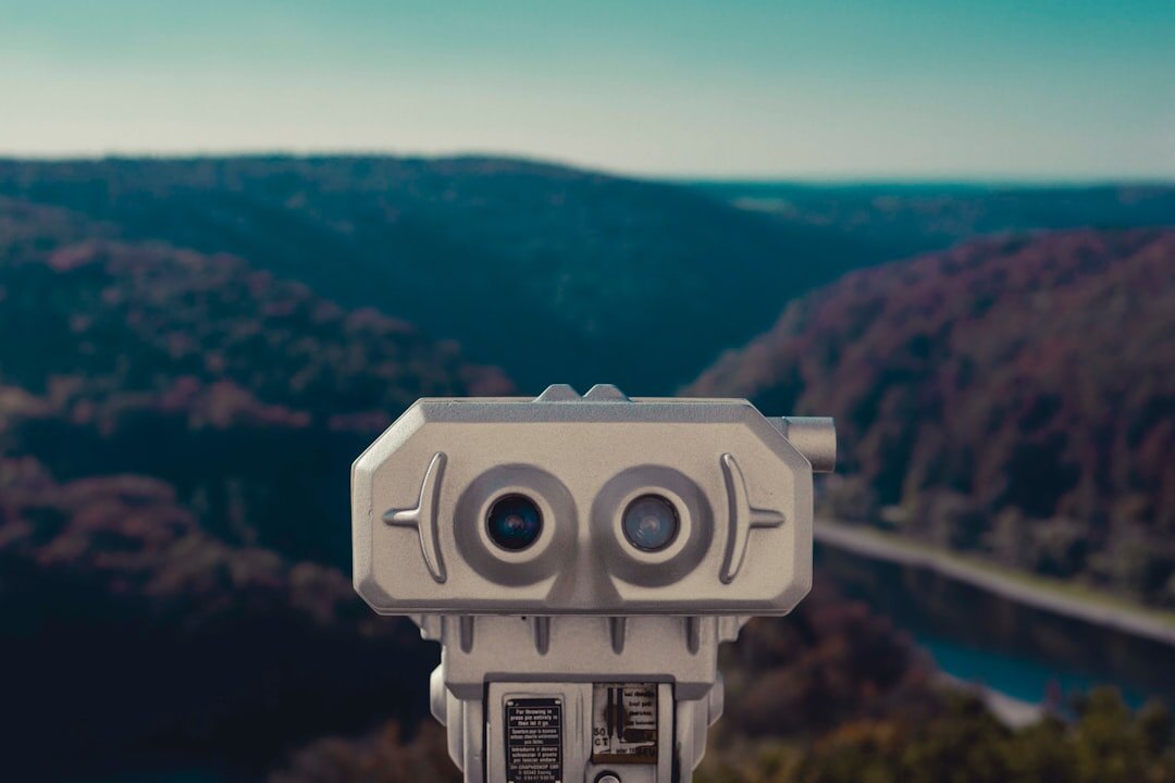 White robot with blue eyes representing robotics