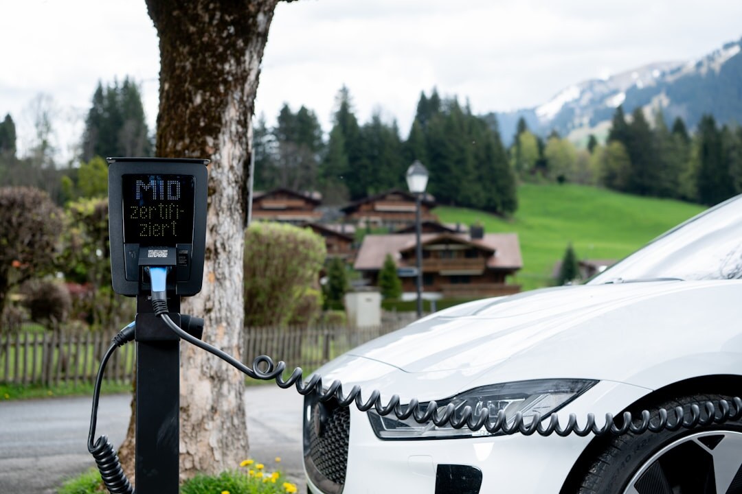 Electric vehicle charging at modern station