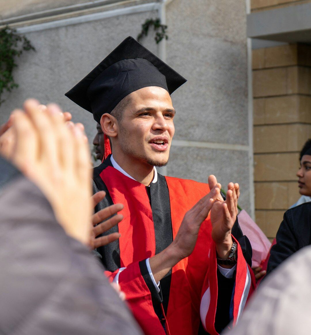 Turkish man television presenting graduate portrait